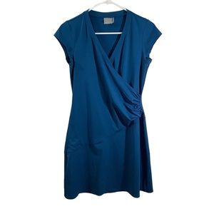 Athleta Ruched Side Surpliced Neck Dress